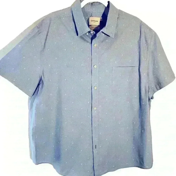 Men’s Goodfellow Blue Print 100% Cotton Button Up Shirt Size XXL - Picture 1 of 6